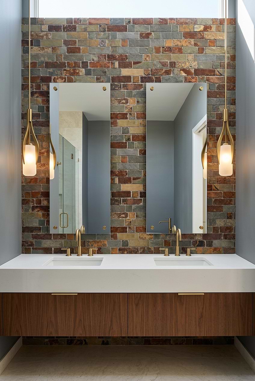 Rusty Brown Slate Bathroom Wall Tile BA1063 Rusty Brown Slate Bathroom Wall Tile BA1063