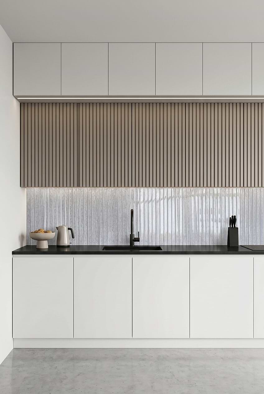Shimmery White Glass Linear Tile Design BA8022