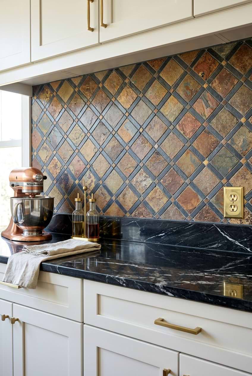 Slate Brown Gray Diamond Mosaic Tile Slate Brown Gray Diamond Mosaic Tile