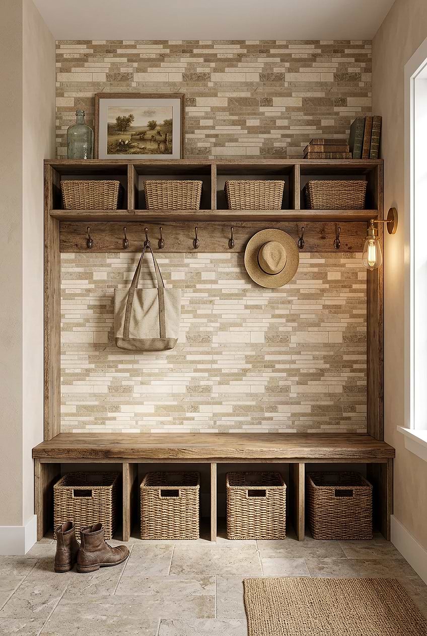 Travertine Subway Entryway Wall Tile BA1024