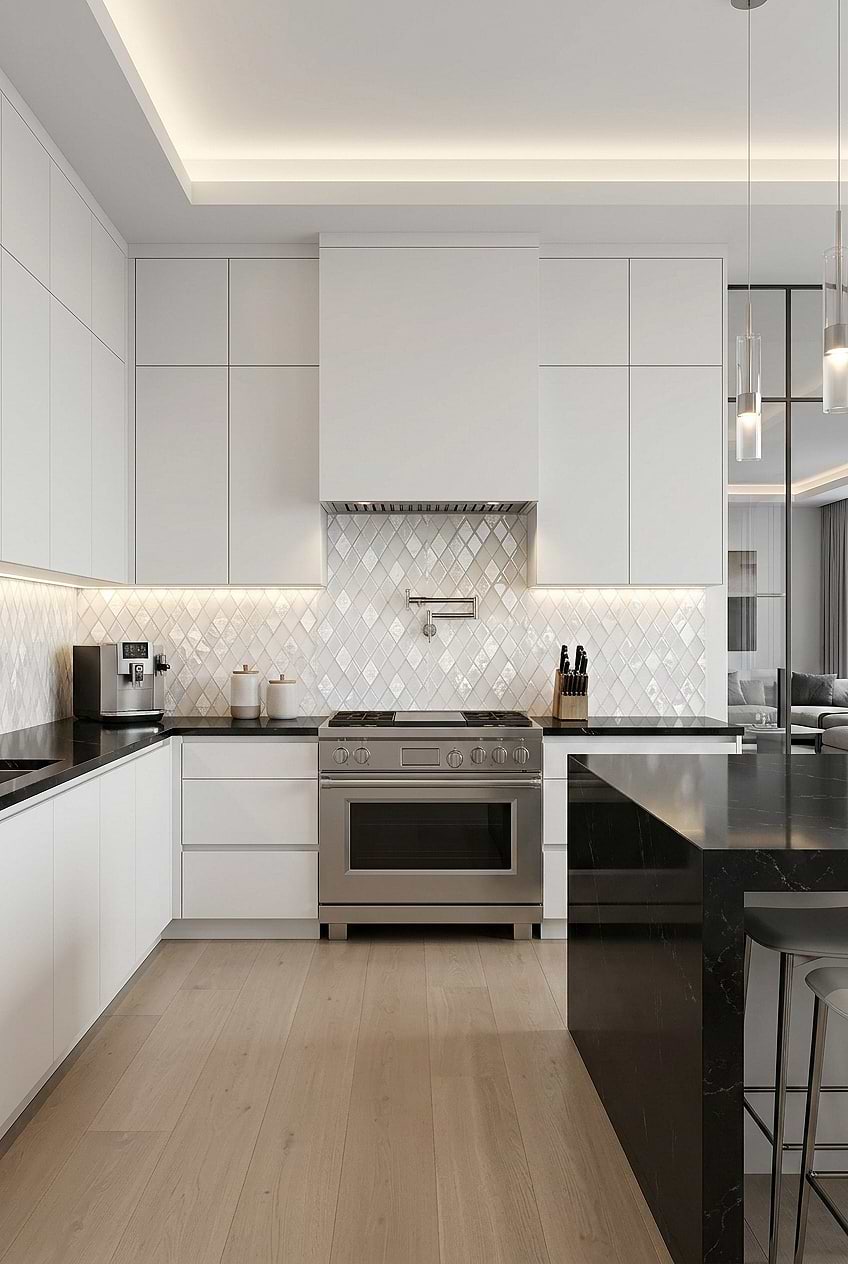 White Glass Shell Diamond Mosaic Tile BA6706