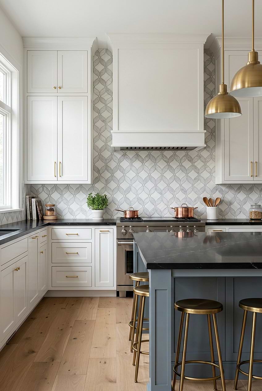 White Gray Waterjet Marble Mosaic Tile BA6317