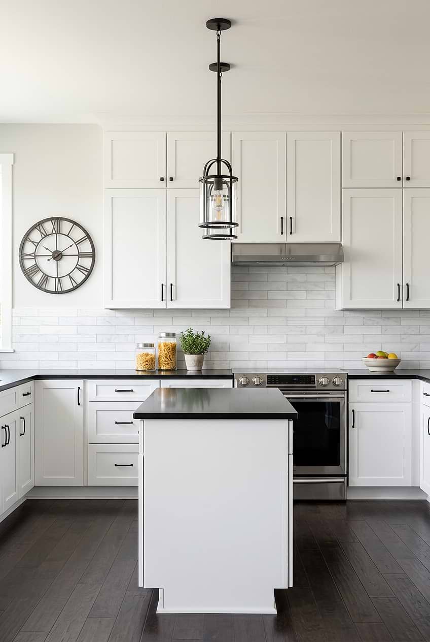 White Marble Subway Modern Kitchen Backsplash BA8035