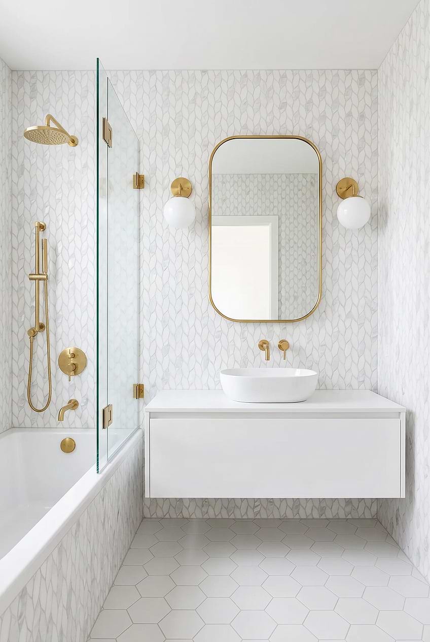 White Mother Of Pearl Leaf Mosaic Tile BA7005 log