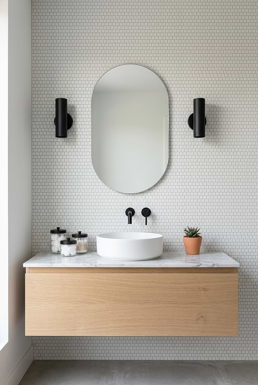 White Square Marble Bathroom Wall Tile BA6305