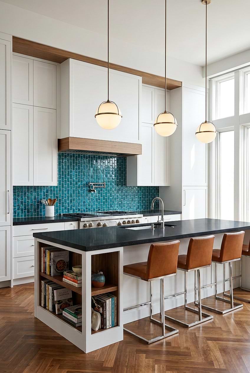 eal Blue Glass Stacked Mosaic Tile BA5517