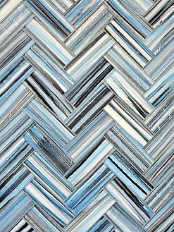 Arctic Blue Textured Glass Herringbone Tile BA5525 4