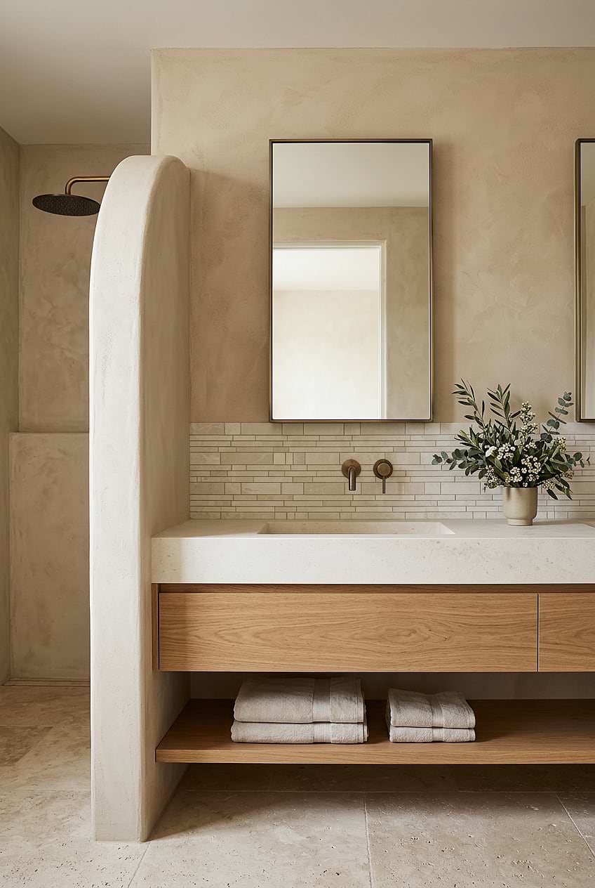 Beige Marble Mosaic Bathroom Tile BA1095 Beige Marble Mosaic Bathroom Tile BA1095