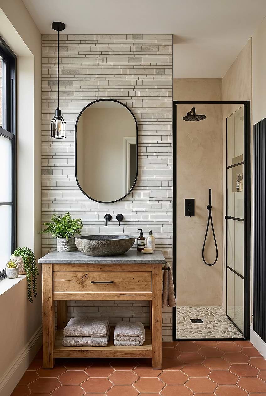 Beige Marble Subway Rustic Vanity Tile BA1095