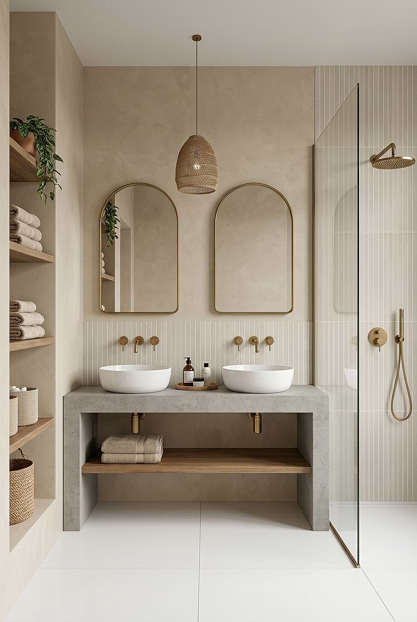 Beige Porcelain Bathroom Wall Tile BA4501 Beige Porcelain Bathroom Wall Tile BA4501