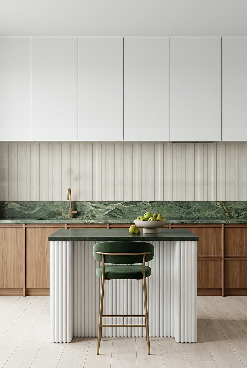 Beige Porcelain Vertical Kitchen Backsplash BA4501
