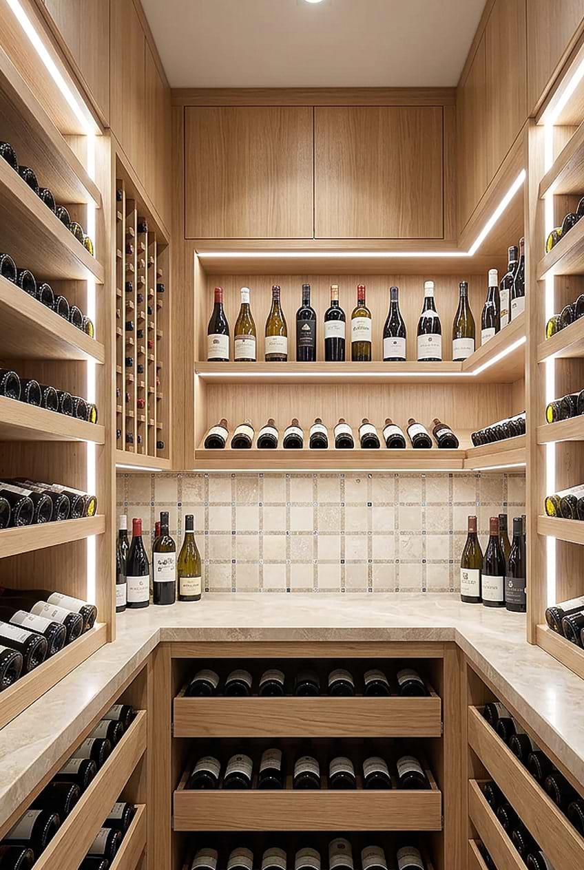 Beige Travertine Glass Small Wine Cellar BA1029 Beige Travertine Glass Small Wine Cellar BA1029
