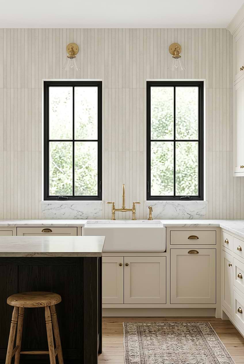 Beige Vertical Porcelain Kitchen Backsplash BA4501 Beige Vertical Porcelain Kitchen Backsplash BA4501
