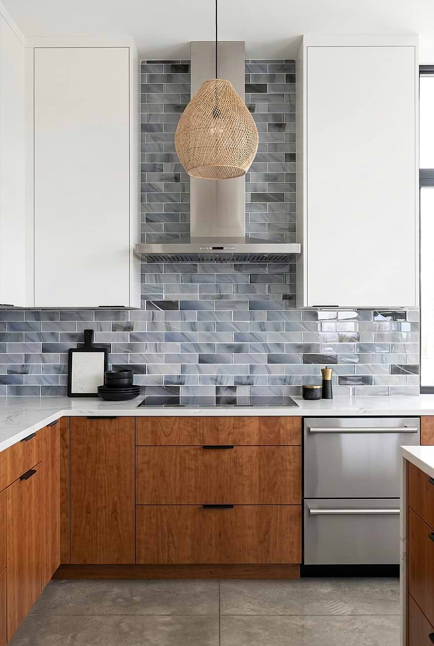 Blue Gray Glass Subway Backsplash BA8010 Blue Gray Glass Subway Backsplash BA8010