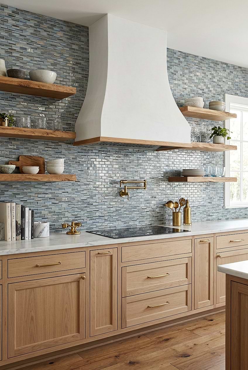Blue Hand Painted Glass Kitchen Backsplash BA5516 Blue Hand Painted Glass Kitchen Backsplash BA5516