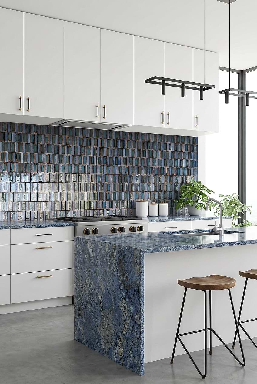 Blue Rustic Glass Modern Tile BA6204