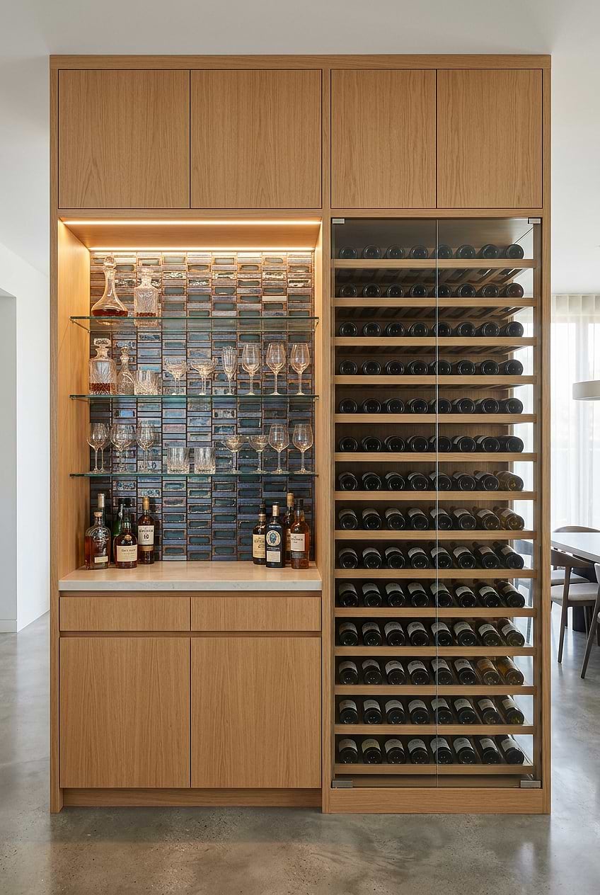 Blue Rustic Glass Mosaic Home Bar BA6204 Blue Rustic Glass Mosaic Home Bar BA6204