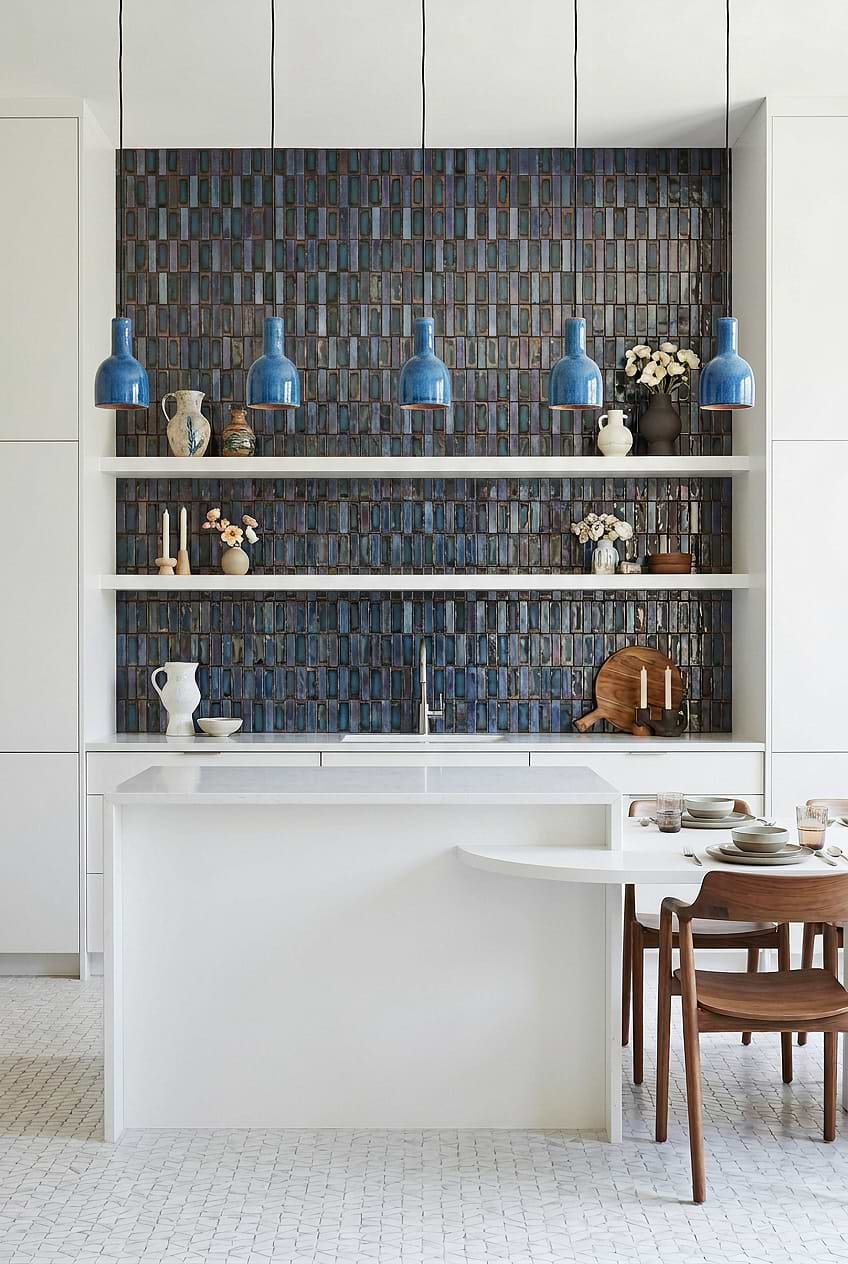 Blue Rustic Glass Mosaic Kitchen Backsplash BA6204 Blue Rustic Glass Mosaic Kitchen Backsplash BA6204