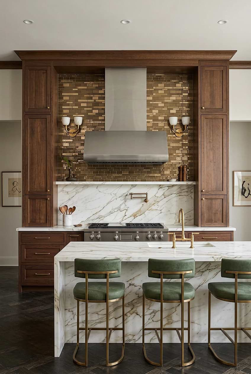 Bronzite Brown Glass Artisan Kitchen BA7019