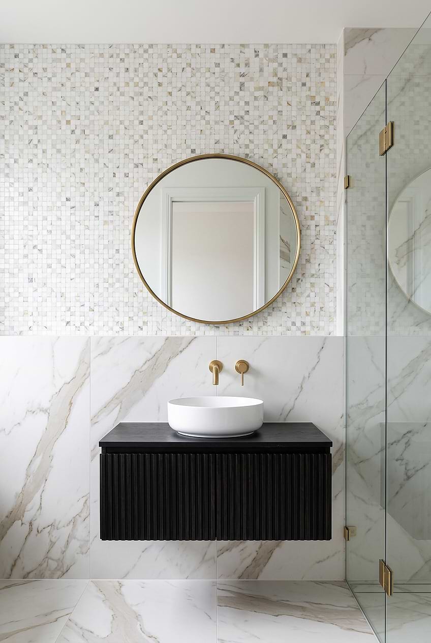 Calacatta Gold Cube Bathroom Mosaic Tile BA7007