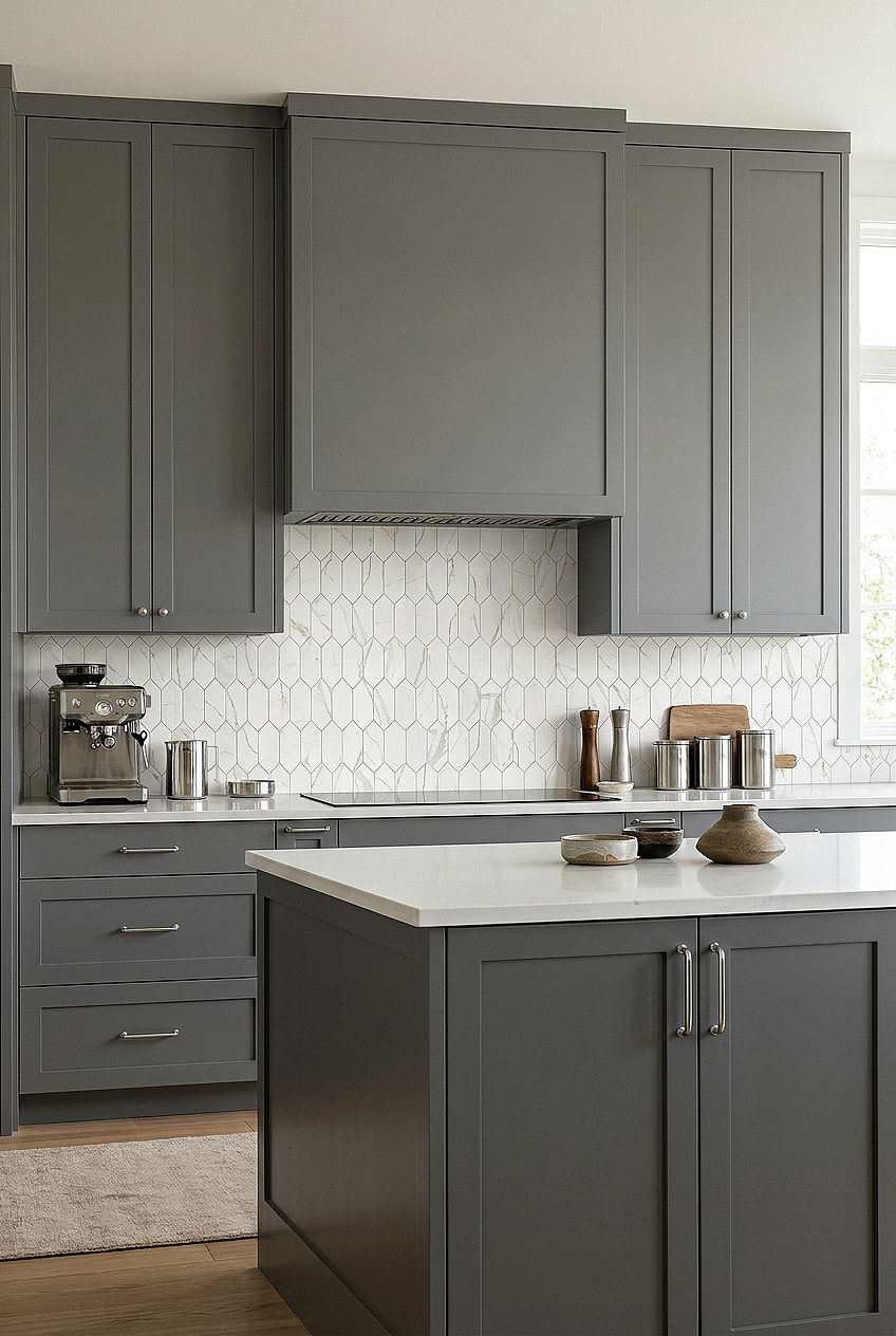 Calacatta Gold Glass Picket Kitchen BA6702