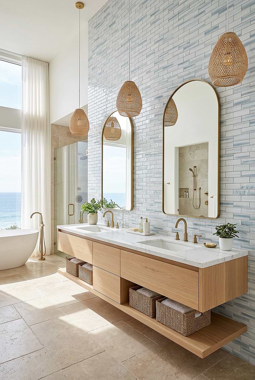 Coastal Blue Glass Subway Wall BA5507 LOT A