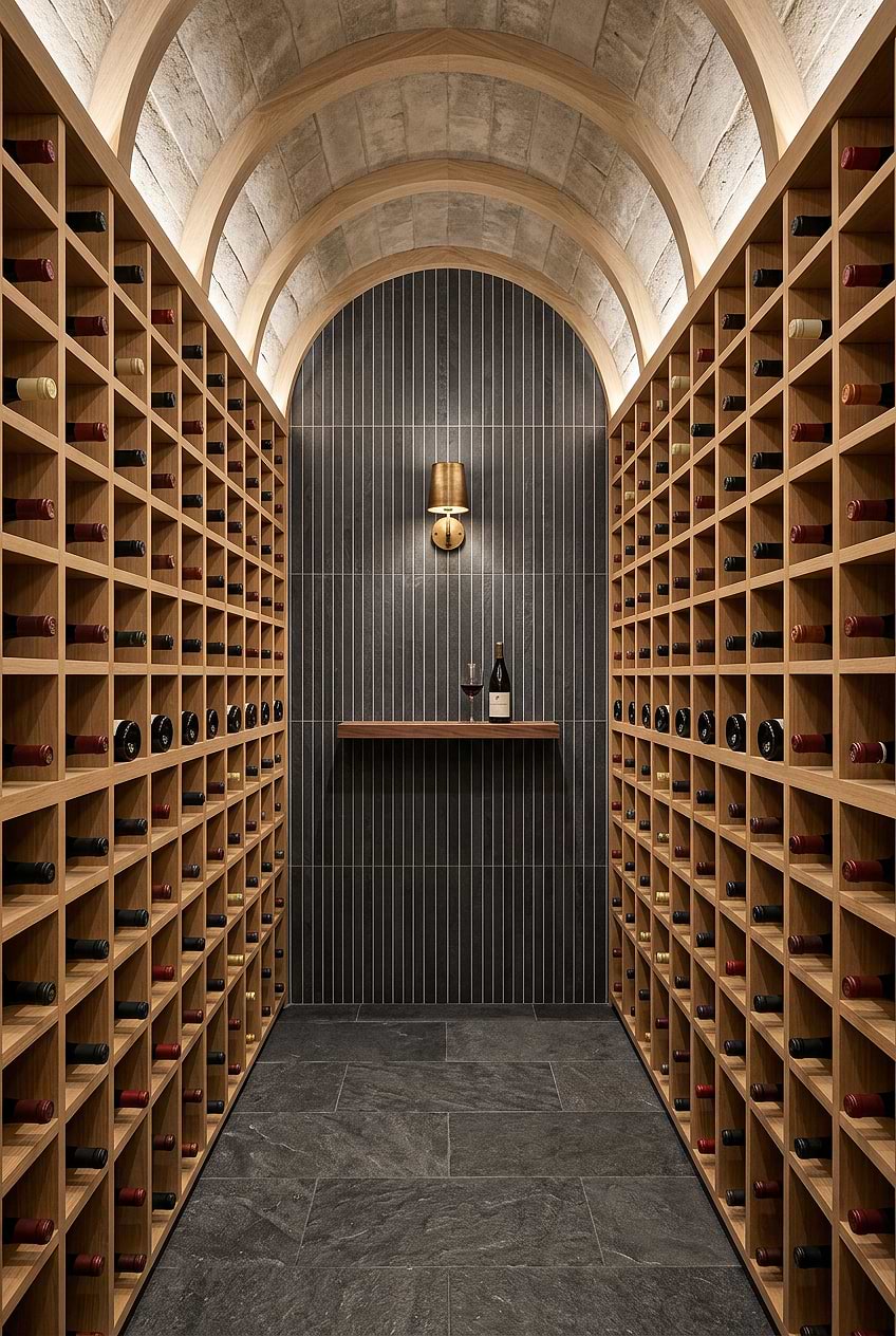 Dark Slate Tile for Modern Wine Cellar BA1081 Dark Slate Tile for Modern Wine Cellar BA1081