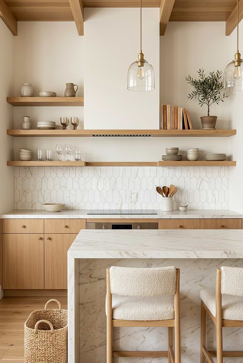 Glass Calacatta Gold Picket Kitchen Backsplash BA6702 Glass Calacatta Gold Picket Kitchen Backsplash BA6702