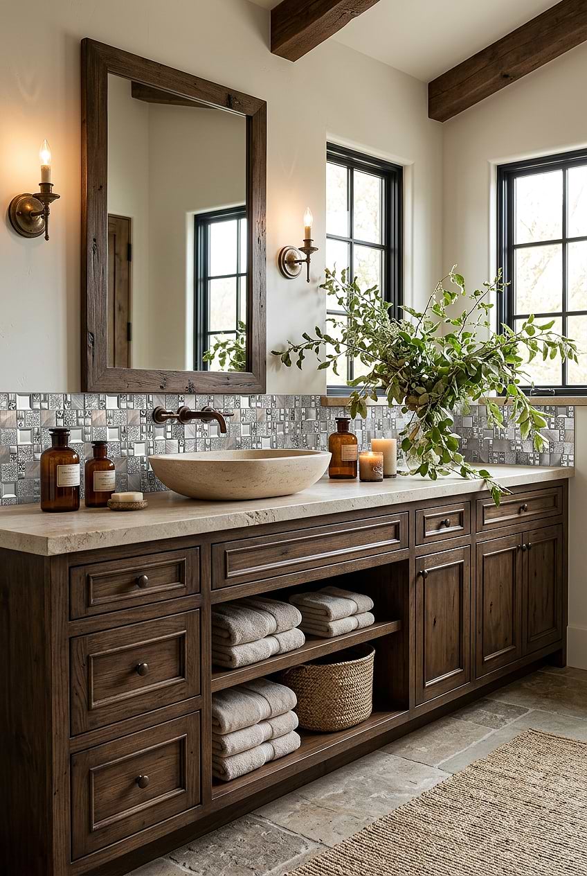 Gray Copper Metal Mosaic Vanity Wall BA62010