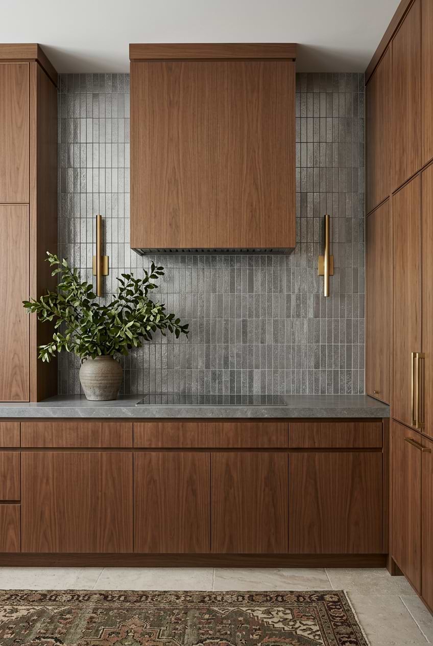 Gray Metallic Mosaic Tile Backsplash BA6205