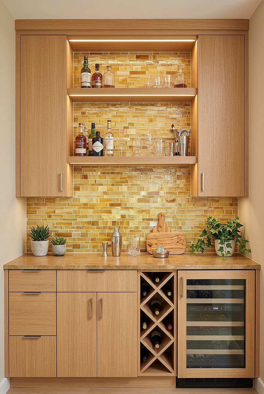 Honey Onyx Glass Artisan Bar Tile BA7017