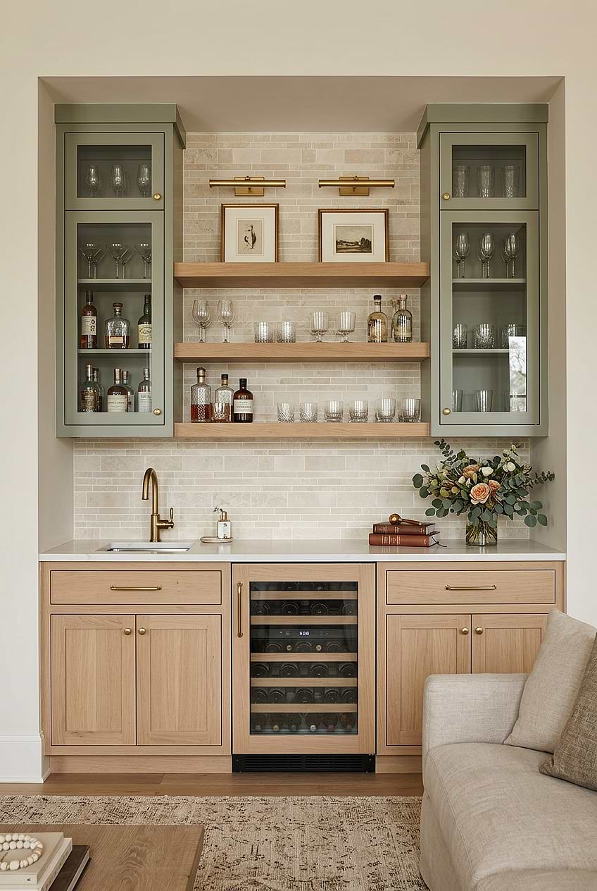Light Ivory Travertine Home Bar Tile BA1092