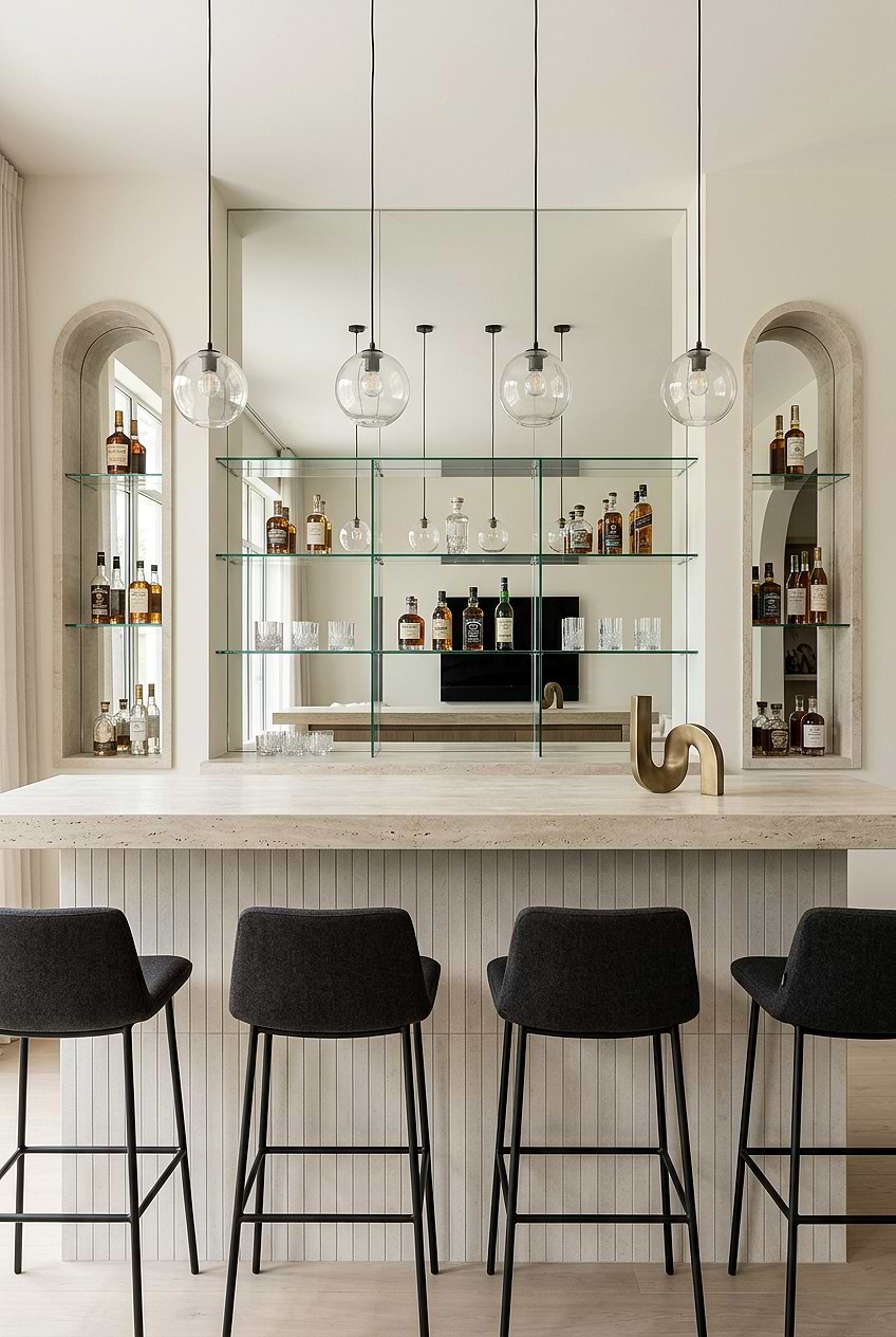 Long Beige Porcelain Bar Island Tile BA4501