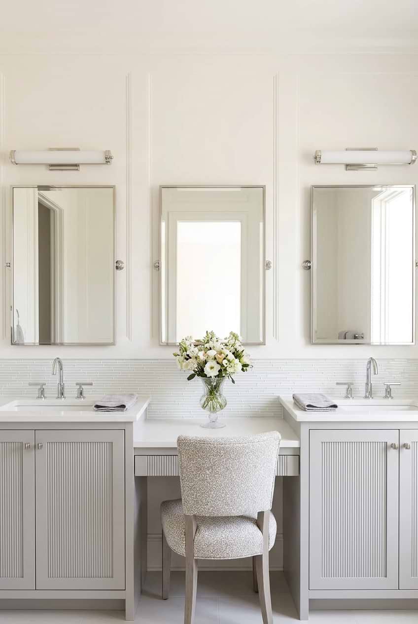 Modern White Linear Mosaic Vanity Tile BA1164 Modern White Linear Mosaic Vanity Tile BA1164