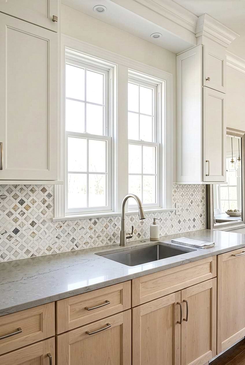 Multi Color Diamond Marble Kitchen Mosaic BA6313 Multi Color Diamond Marble Kitchen Mosaic BA6313