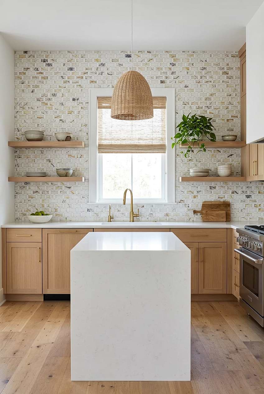Multi Color Marble Mosaic Kitchen Wall BA6330 Multi Color Marble Mosaic Kitchen Wall BA6330