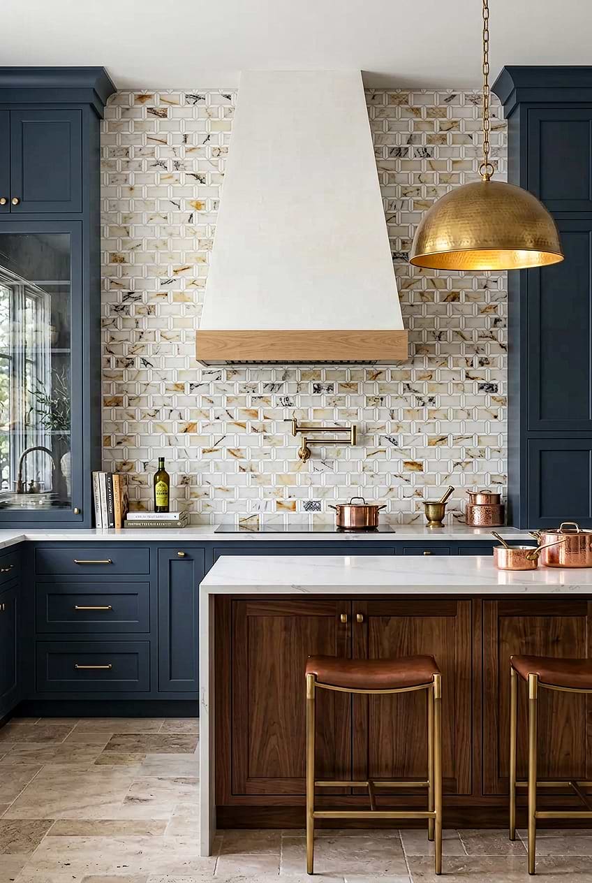 Multi Color Marble Tile for Navy Kitchen BA6330