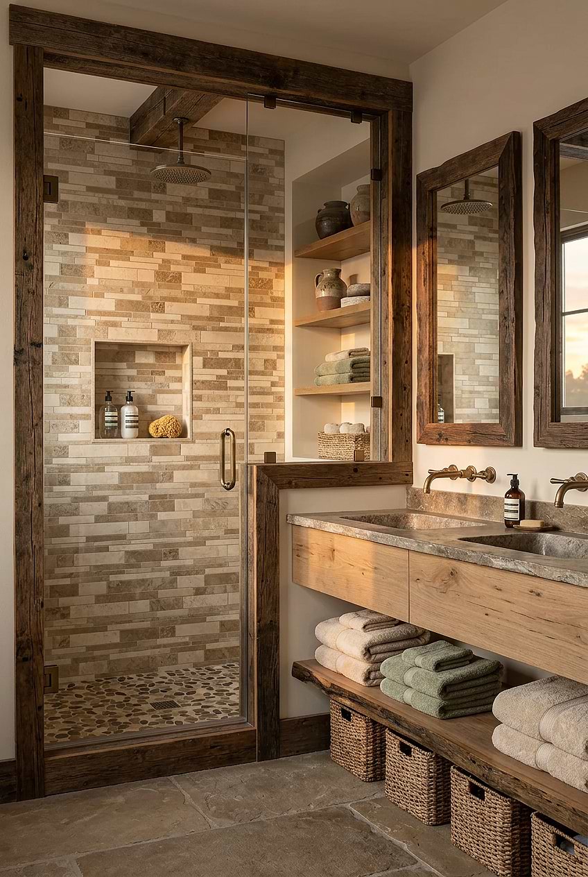 Multicolor Travertine Subway Shower Wall BA1024 blog Multicolor Travertine Subway Shower Wall BA1024