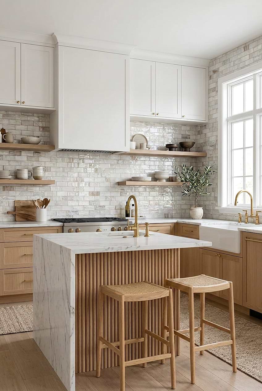 Opal Beige Artisan Subway Tile Kitchen BA7015 Opal Beige Artisan Subway Tile Kitchen BA7015