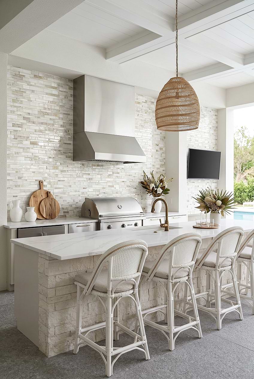 Opal Beige Glass Artisan Kitchen BA7015