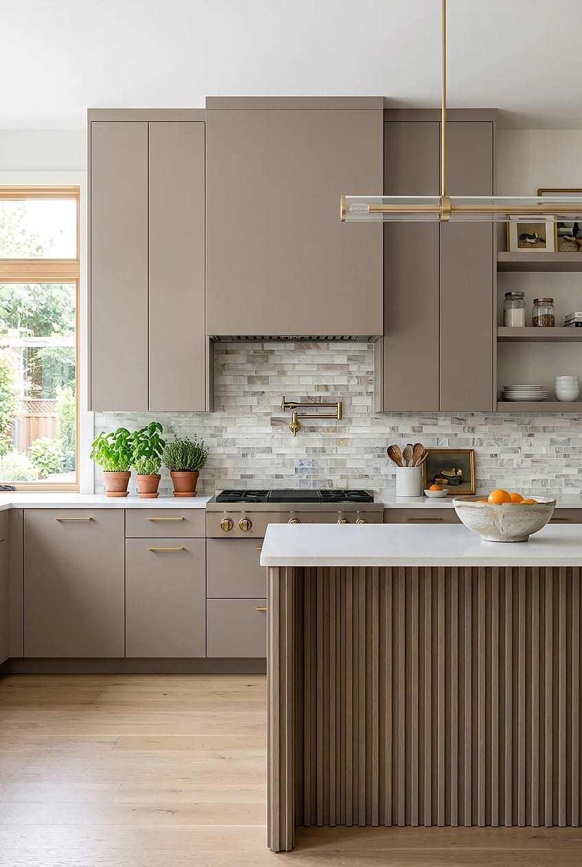 Opal Beige Glass Mosaic Kitchen BA7015