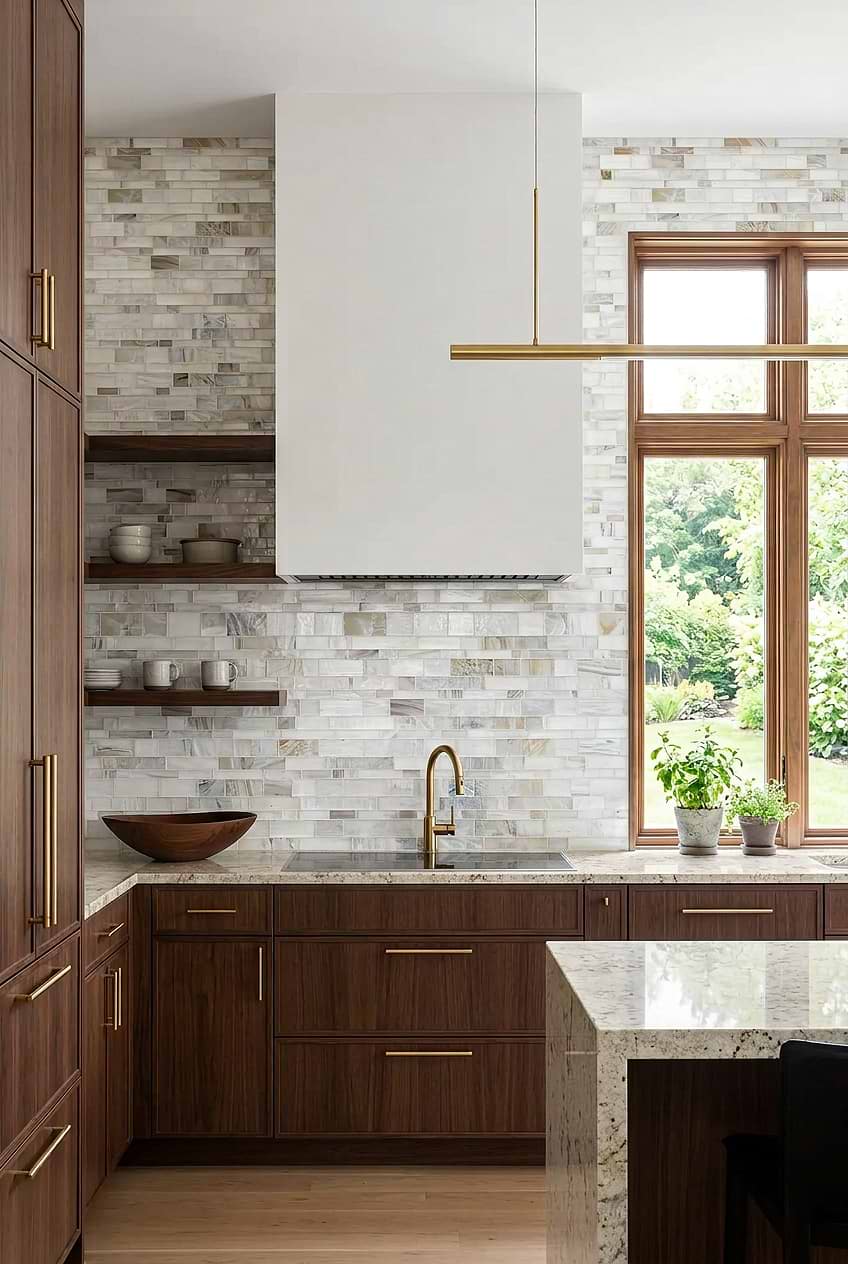 Opal Beige Glass Mosaic Kitchen Tile BA7015