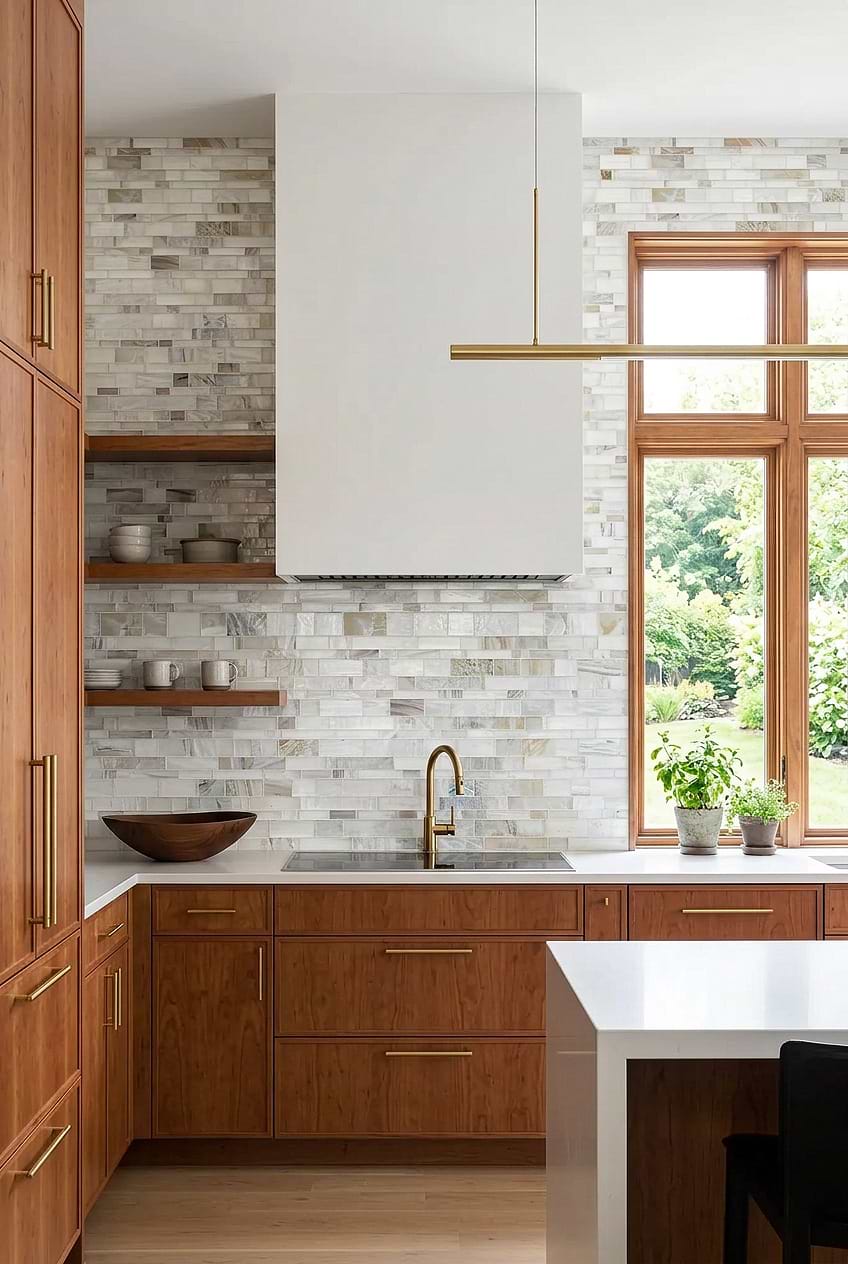 Opal Beige Mosaic Cherry Kitchen BA7015 Opal Beige Mosaic Cherry Kitchen BA7015