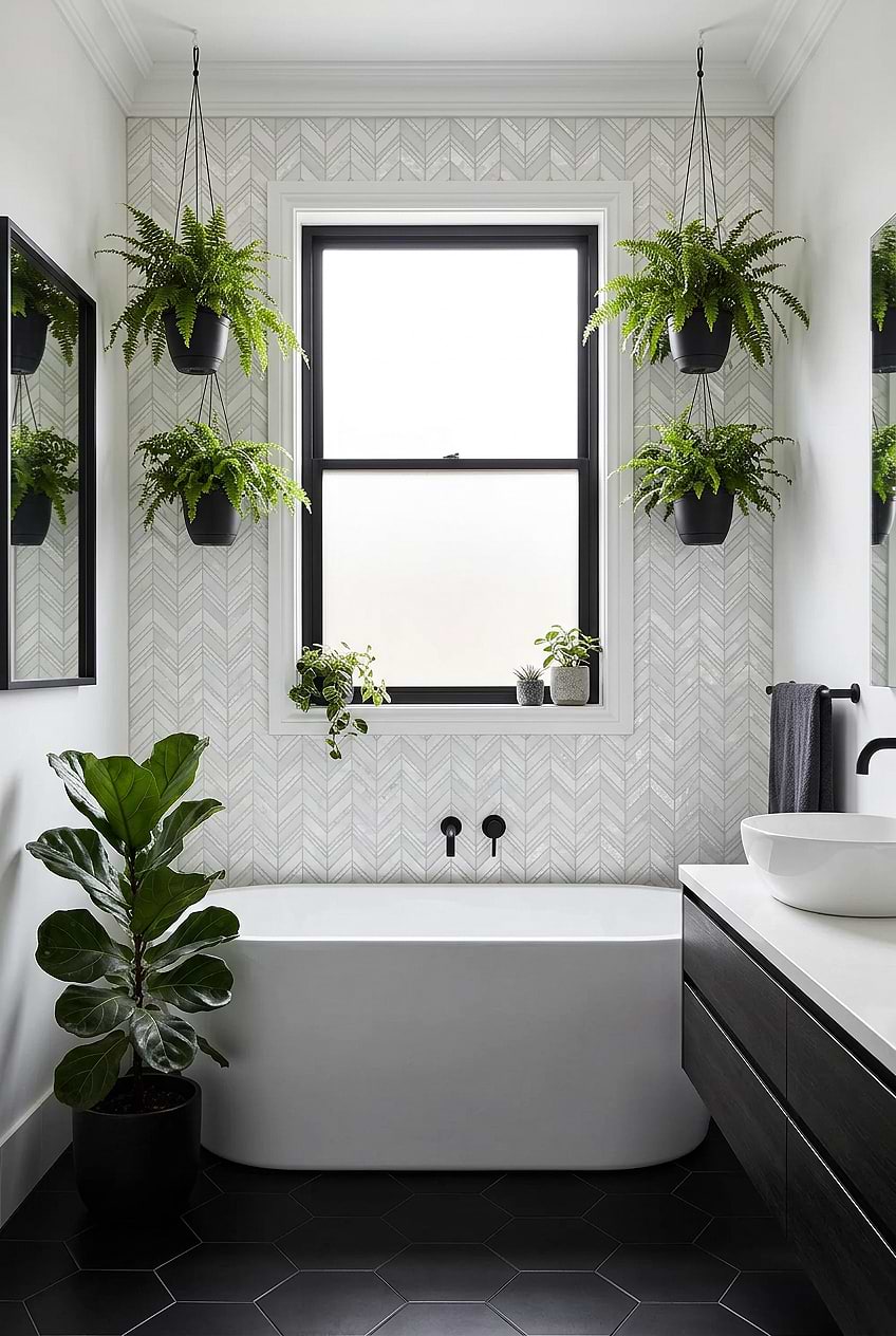 Pearl Marble Chevron Bathtub Wall Tile BA8030