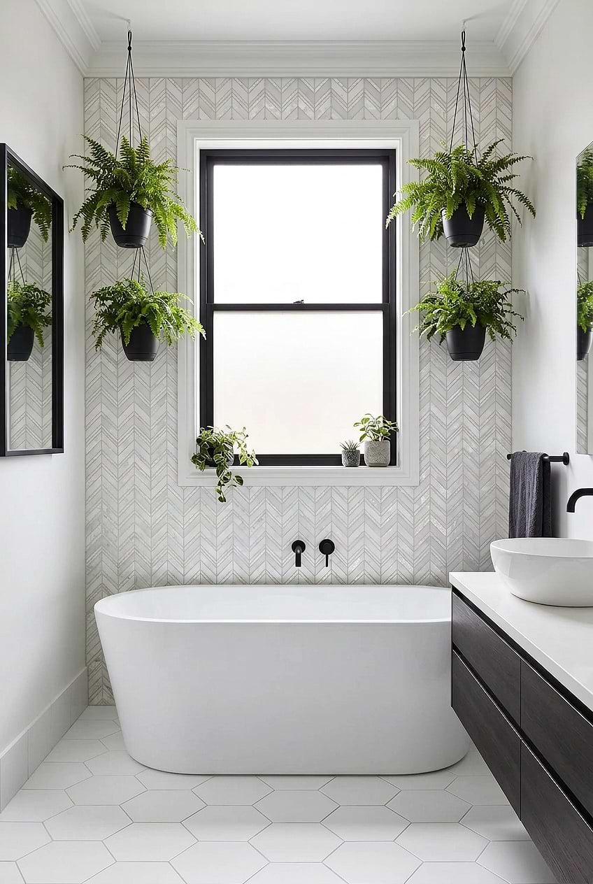 Pearl Marble Chevron Tub Wall Tile BA8030