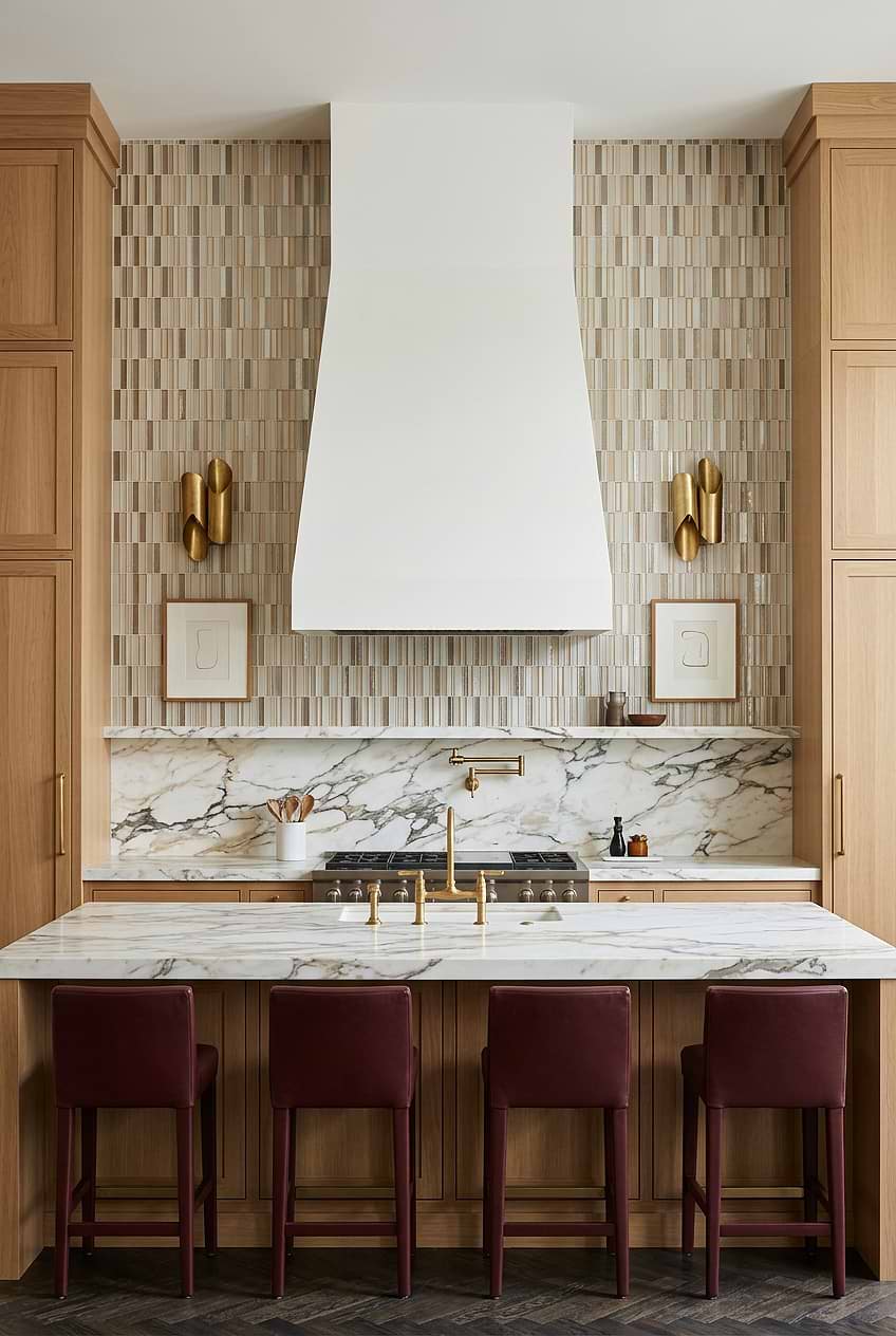 Rose Gold Beveled Glass Kitchen Tile BA8006
