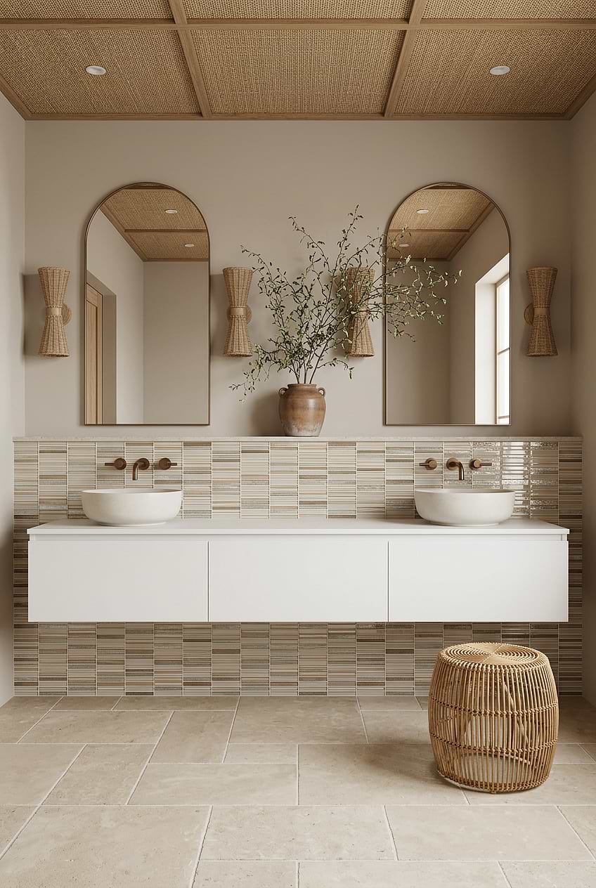Rose Gold Glass Bathroom Tile BA8006 Rose Gold Glass Bathroom Tile BA8006