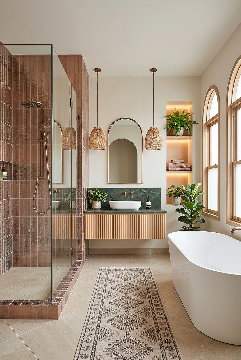 Rose Gold Linear Shower Tile BA6206 Rose Gold Linear Shower Tile BA6206