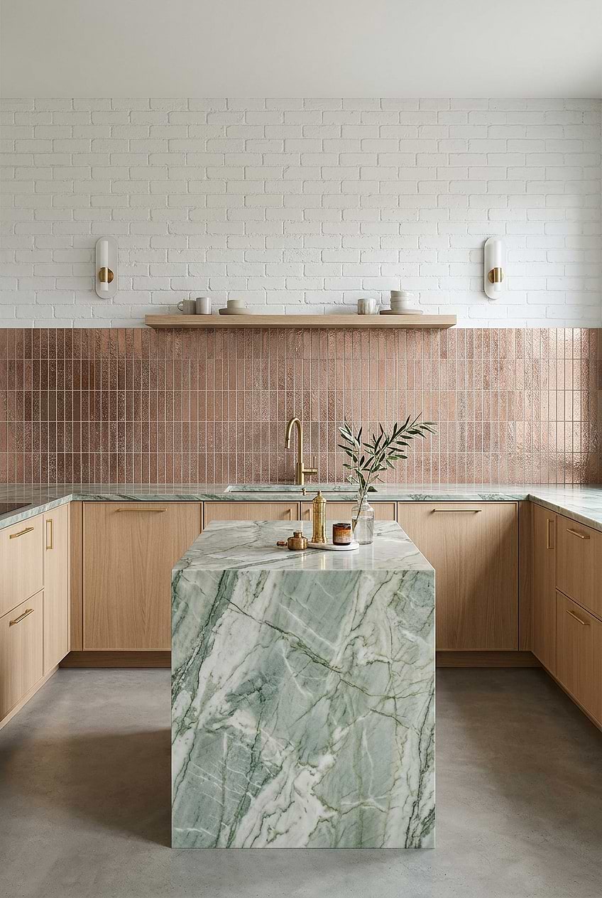 Rose Gold Metallic Modern Kitchen BA6206