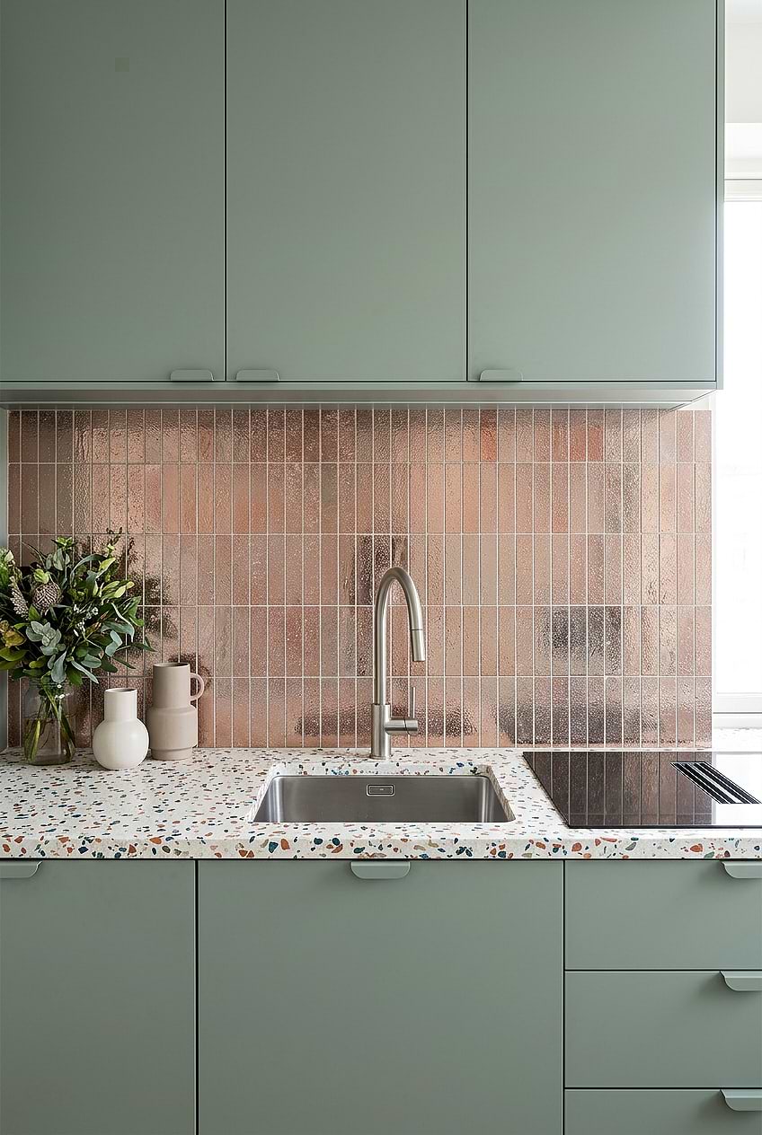 Rose Gold Metallic Sage Kitchen BA6206